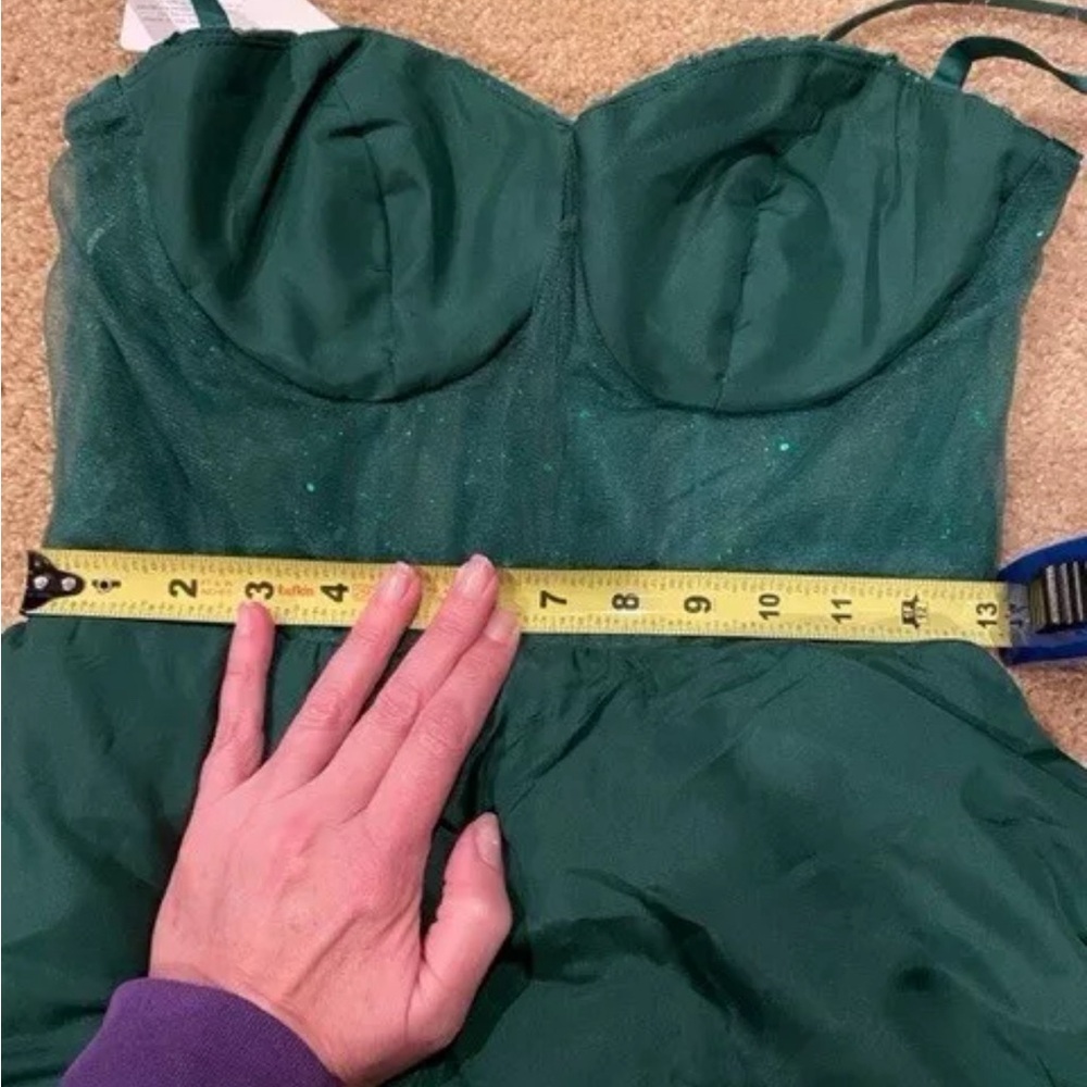 Stacees A-line Sweetheart Tulle Dress Dk Green Sz 6 (see measurement) Homecoming - Picture 12 of 15